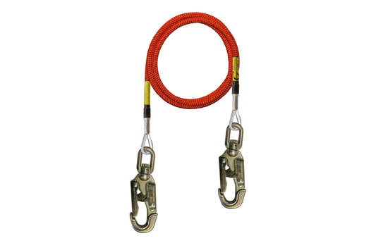Climb Right Wire Core Lanyard with 2 Double Locking Swivel Snap
