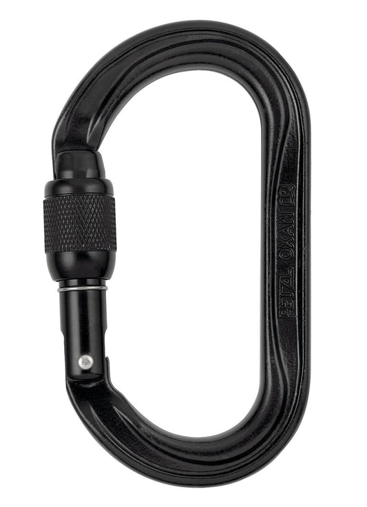 PETZL OXAN SCREW LOCK STEEL CARABINER BLACK